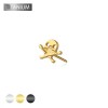 IMPLANT GRADE TITANIUM THREADLESS PUSH IN SKULL PIRATE FLAG TOP PART (ONLY)